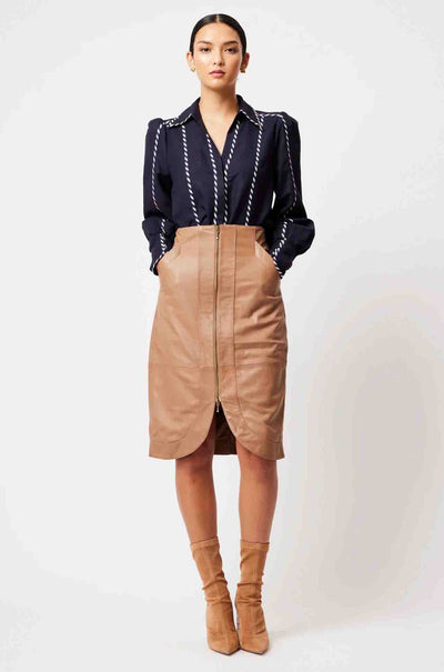 Once Was - Stella Leather Skirt