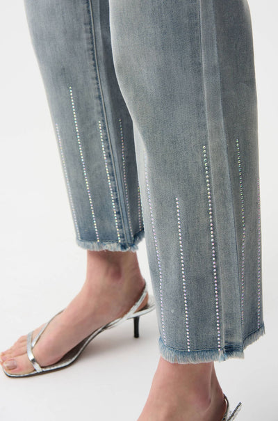 Joseph Ribkoff - Straight Crop Jeans with Rhinestones