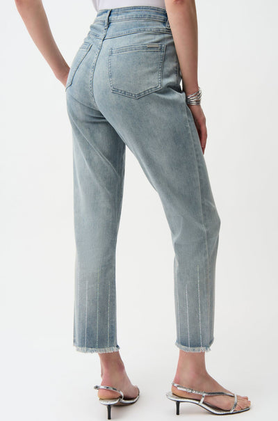 Joseph Ribkoff - Straight Crop Jeans with Rhinestones