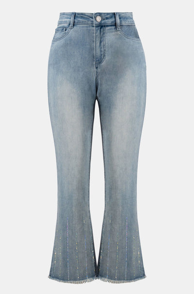 Joseph Ribkoff - Straight Crop Jeans with Rhinestones