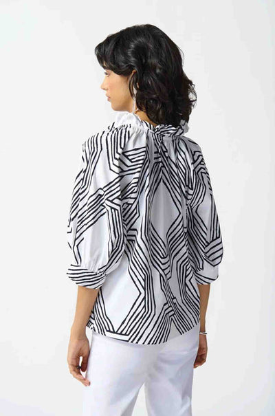 Joseph Ribkoff - Stretch Poplin Geometric Print Top