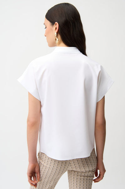 Joseph Ribkoff - Stretch Poplin Straight Top with Zipped Neckline