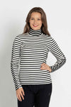 Marc Cain - Striped High Neck L/S Tee