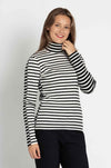 Marc Cain - Striped High Neck L/S Tee
