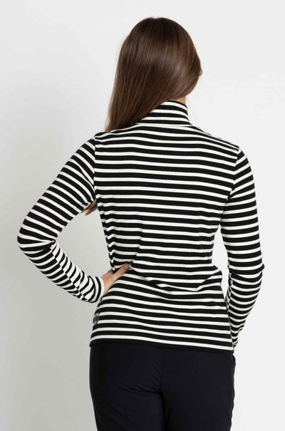 Marc Cain - Striped High Neck L/S Tee