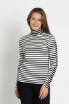 Marc Cain - Striped High Neck L/S Tee