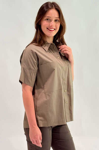 Mela Purdie - Stud Shell Shirt in Fossil