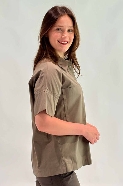 Mela Purdie - Stud Shell Shirt in Fossil