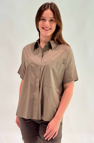 Mela Purdie - Stud Shell Shirt in Fossil