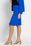 Paula Ryan - Stud Trim Pencil Skirt in Greek Blue