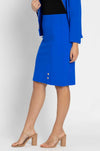 Paula Ryan - Stud Trim Pencil Skirt in Greek Blue