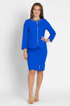 Paula Ryan - Stud Trim Pencil Skirt in Greek Blue