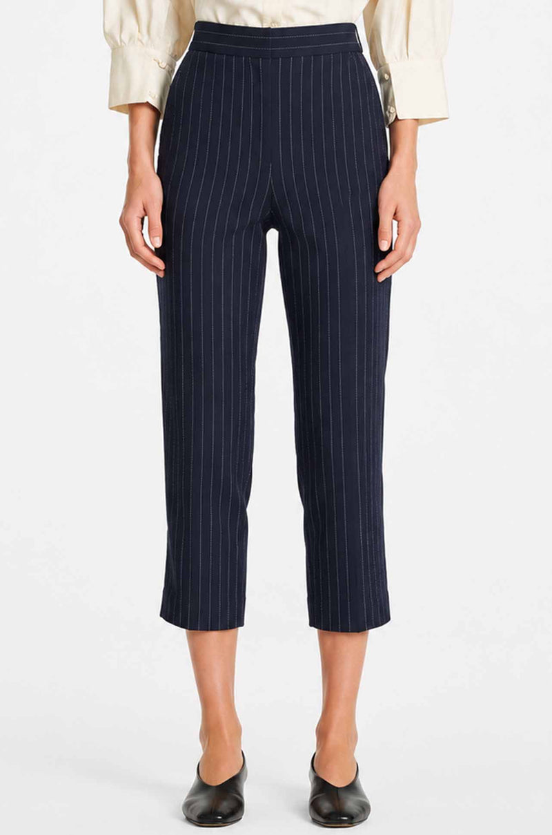 Mela Purdie - Tapered Flat Pant in Suit Stripe
