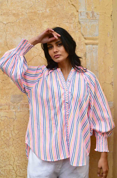 Azure and Indigo - Sunset Oversized Shirt