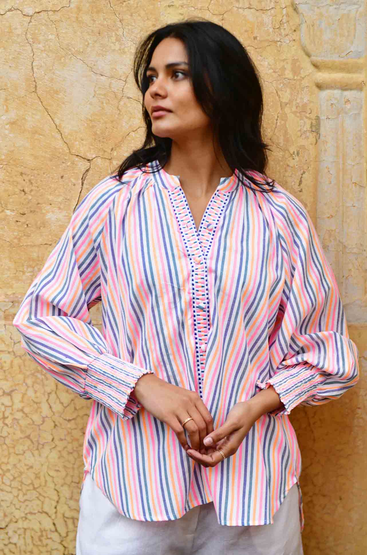 Azure and Indigo - Sunset Oversized Shirt