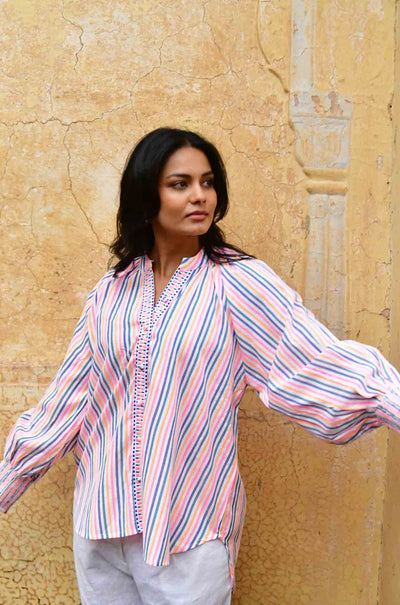 Azure and Indigo - Sunset Oversized Shirt