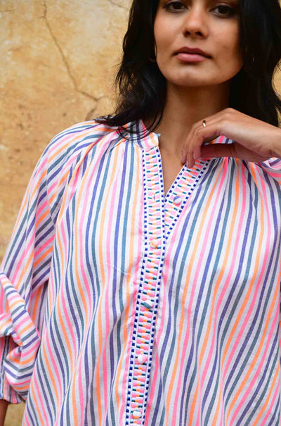 Azure and Indigo - Sunset Oversized Shirt