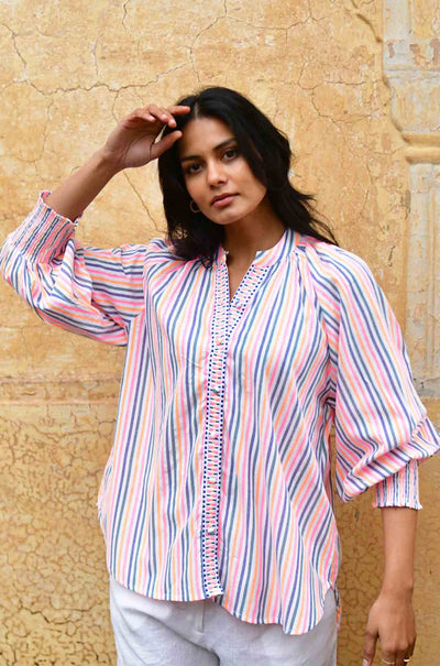 Azure and Indigo - Sunset Oversized Shirt