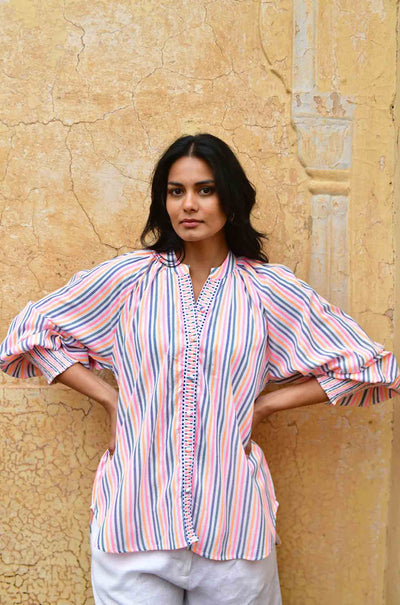 Azure and Indigo - Sunset Oversized Shirt