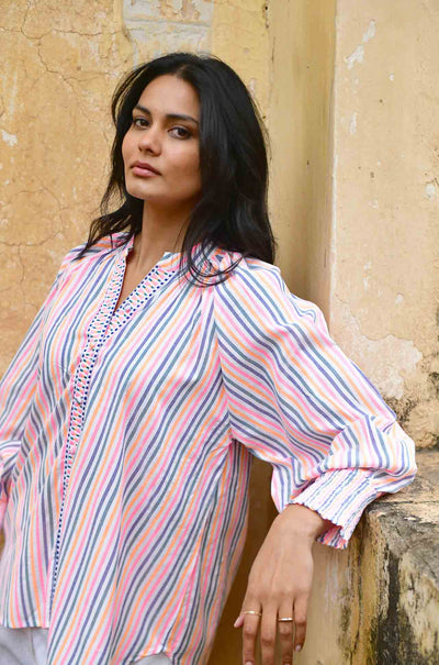 Azure and Indigo - Sunset Oversized Shirt