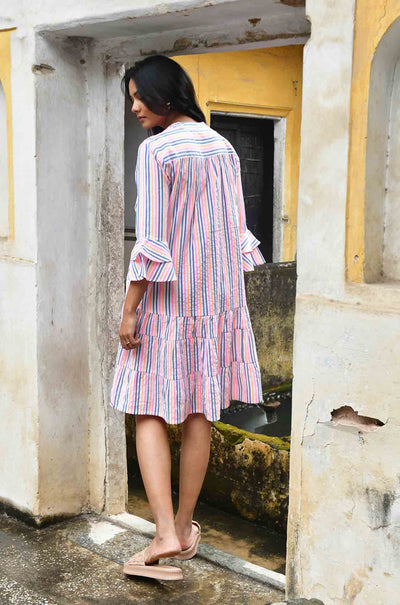 Azure and Indigo - Sunset Swing Dress
