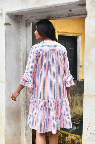 Azure and Indigo - Sunset Swing Dress