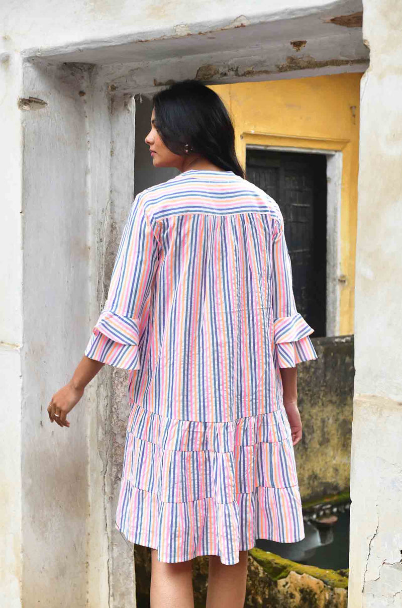 Azure and Indigo - Sunset Swing Dress
