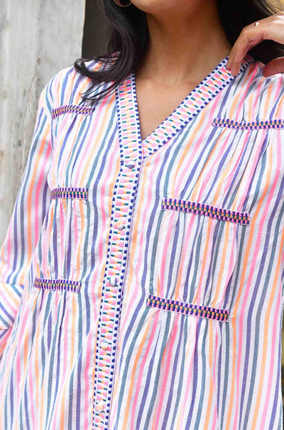 Azure and Indigo - Sunset Swing Dress
