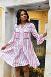 Azure and Indigo - Sunset Swing Dress