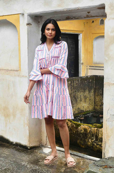 Azure and Indigo - Sunset Swing Dress