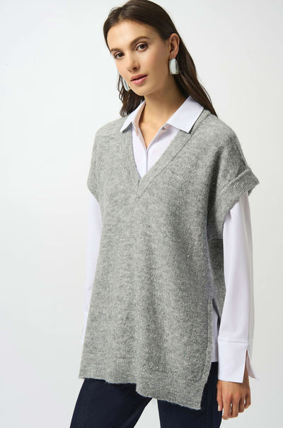 Joseph Ribkoff - Sweater Knit Sleeveless Tunic with Sequins