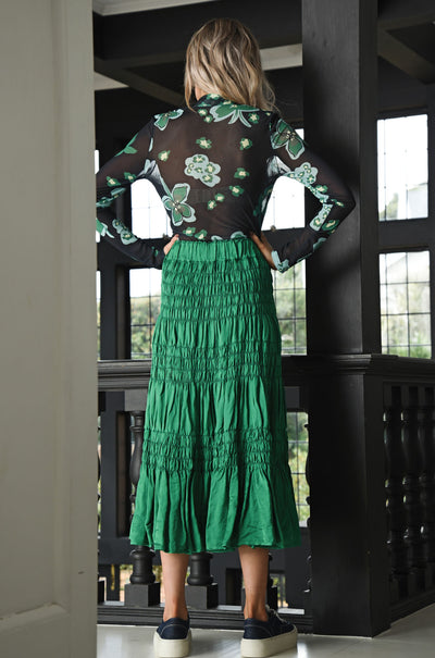 Trelise Cooper - Twill Standing Scrunchie Bar Skirt in Green