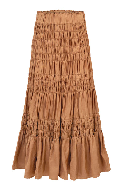 Trelise Cooper - Twill Standing Scrunchie Bar Skirt in Toffee