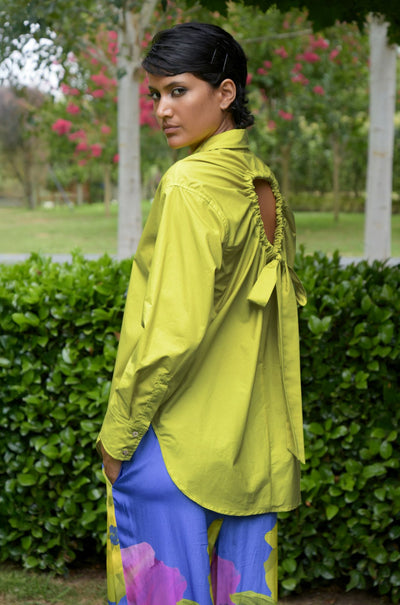Trelise Cooper - Poplin Mad Ive Got Your Back Shirt in Zest