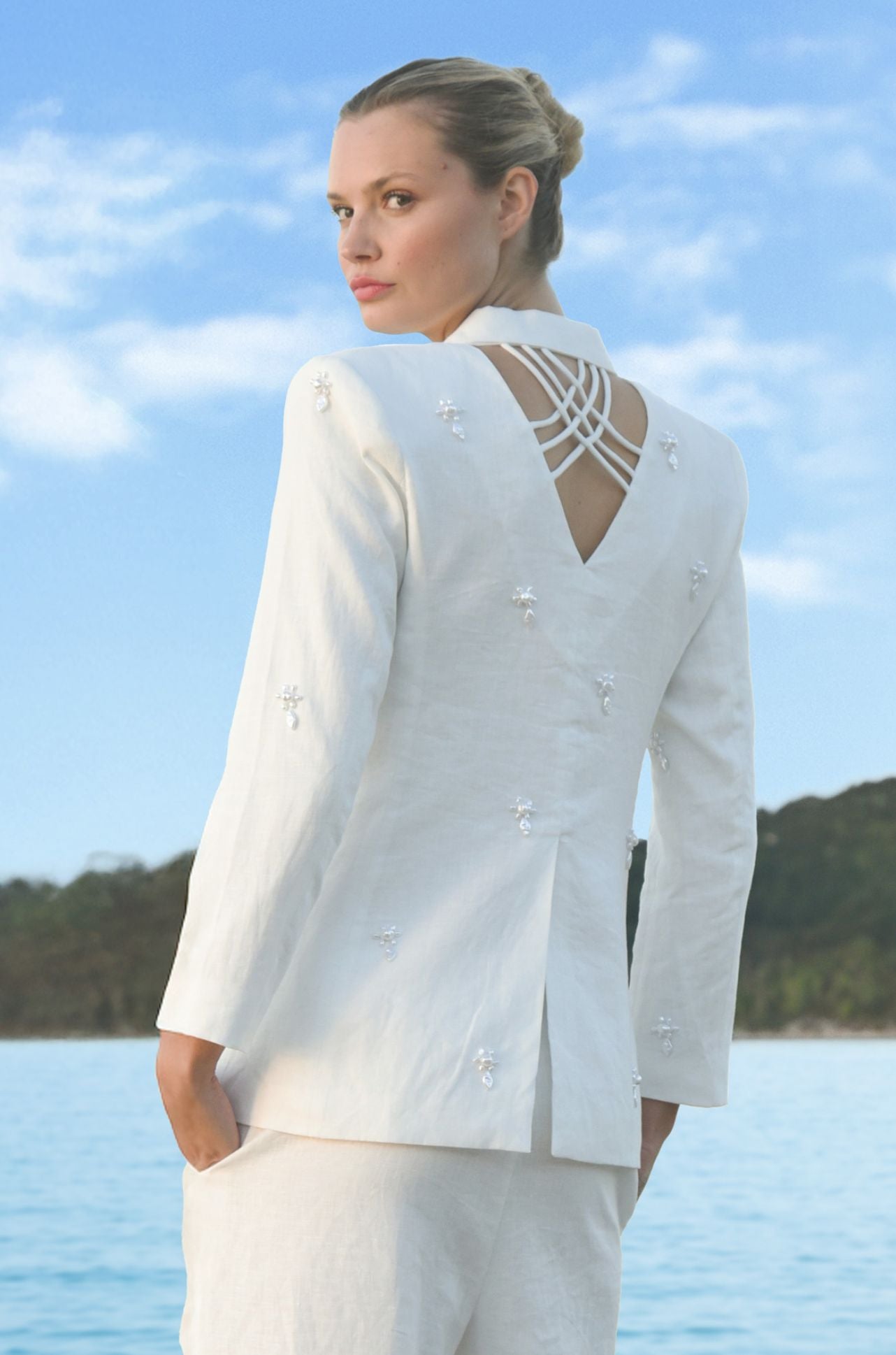 Trelise Cooper - Linen Legend Girl Boss Blazer in White