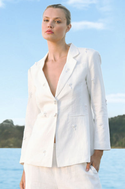 Trelise Cooper - Linen Legend Girl Boss Blazer in White