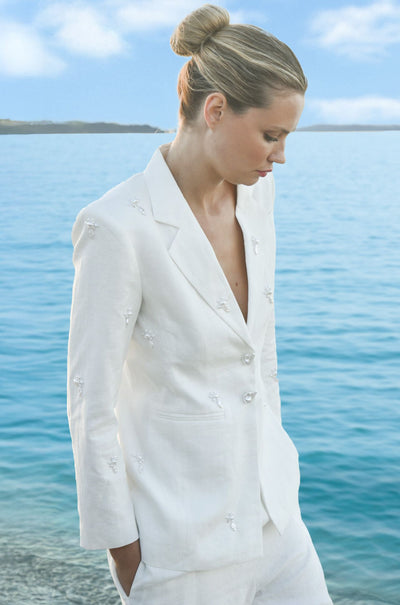 Trelise Cooper - Linen Legend Girl Boss Blazer in White