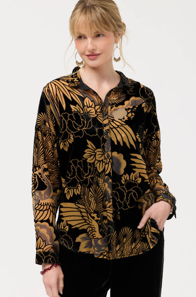 Johnny Was - The Audrey Shirt with Shirt Tail Hem in Lyla Burnout