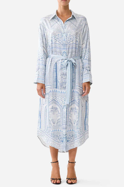 Camilla - The Hum Of The Alhambra Shirt Dress w Back Button Detail