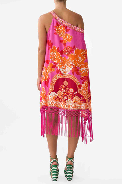 Camilla - Tiles Of Turkiye One Shoulder Short Kaftan