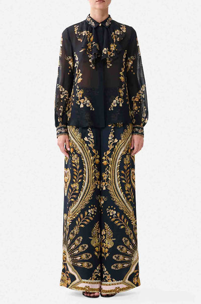 Camilla - Taurus Rising Collared Shirt w/ Frill Neck Detail