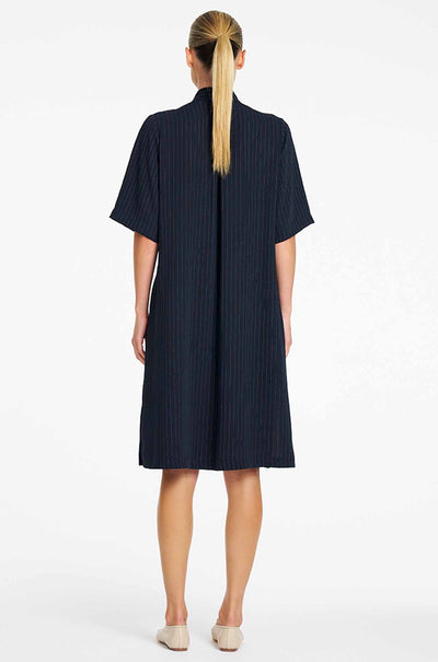 Mela Purdie - Tab Plaza Dress in Suit Stripe
