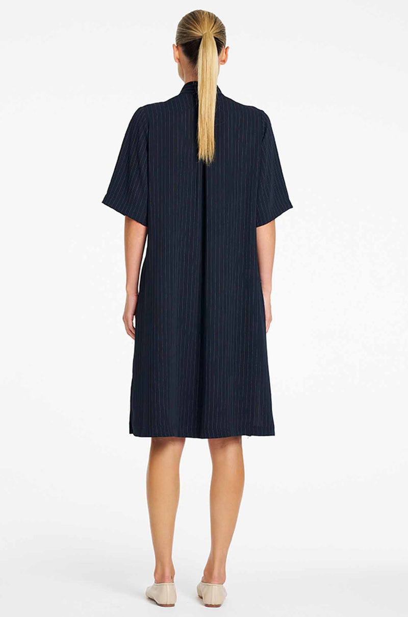 Mela Purdie - Tab Plaza Dress in Suit Stripe