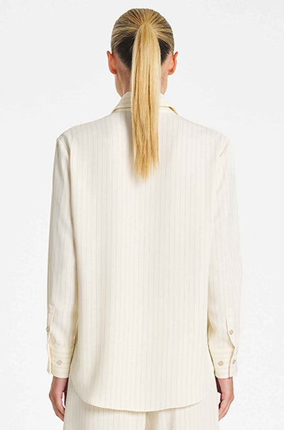 Mela Purdie - Tab Shirt in Suit Stripe