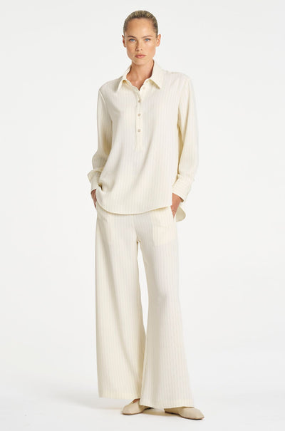 Mela Purdie - Tab Shirt in Suit Stripe