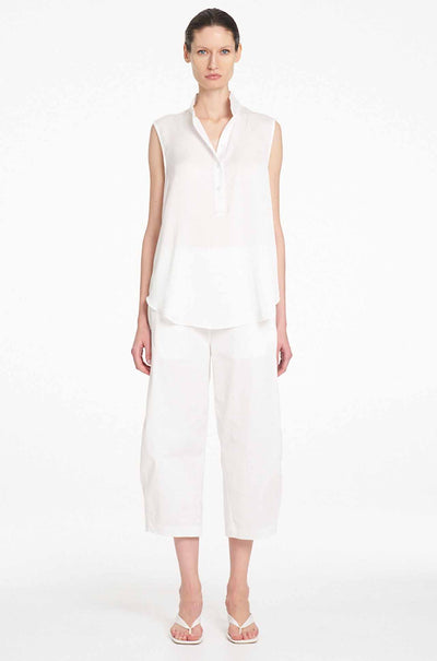 Mela Purdie - Crop Barrel Pant in Cotton Panama