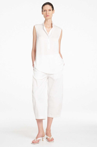 Mela Purdie - Crop Barrel Pant in Cotton Panama