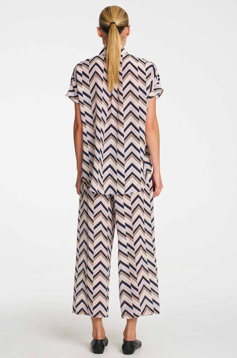 Mela Purdie - Tab Stand Shell in Pleat Print Silk