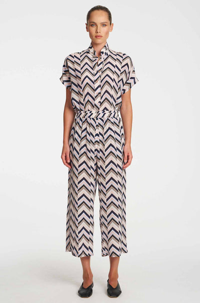 Mela Purdie - Tab Stand Shell in Pleat Print Silk