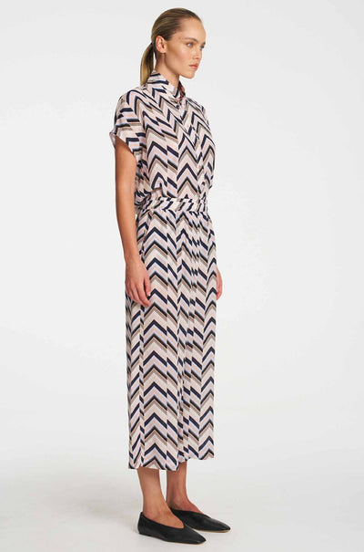 Mela Purdie - Tab Stand Shell in Pleat Print Silk